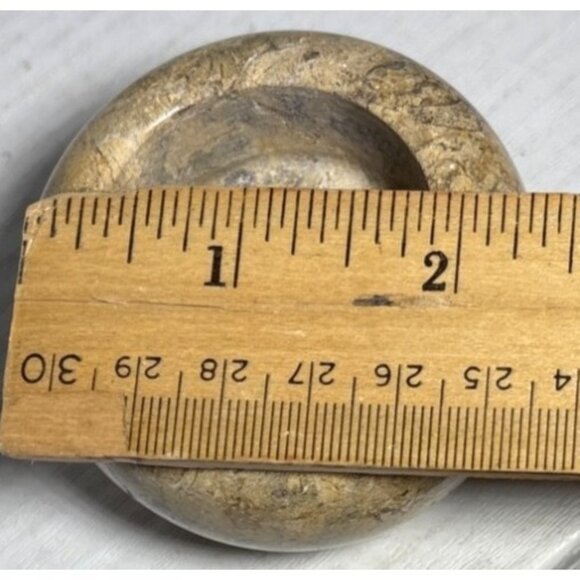 Polished Stone Marble Tealight Candle Holder Natural Beige Minimalist Unique - Picture 8 of 10